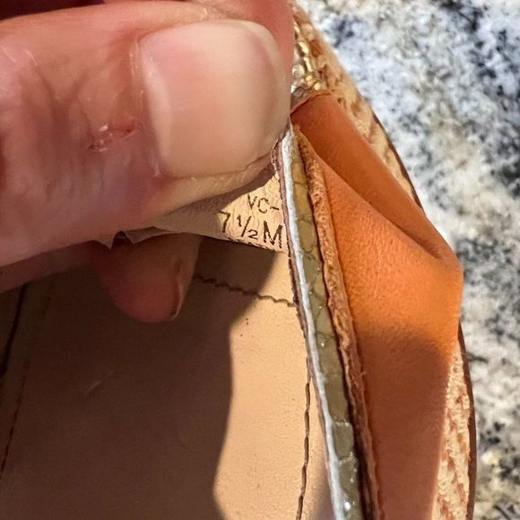 Womens Vince Camuto Torta Coral Leather Espadrille Wedge Heeled Sandals Size 7.5 - Picture 7 of 7